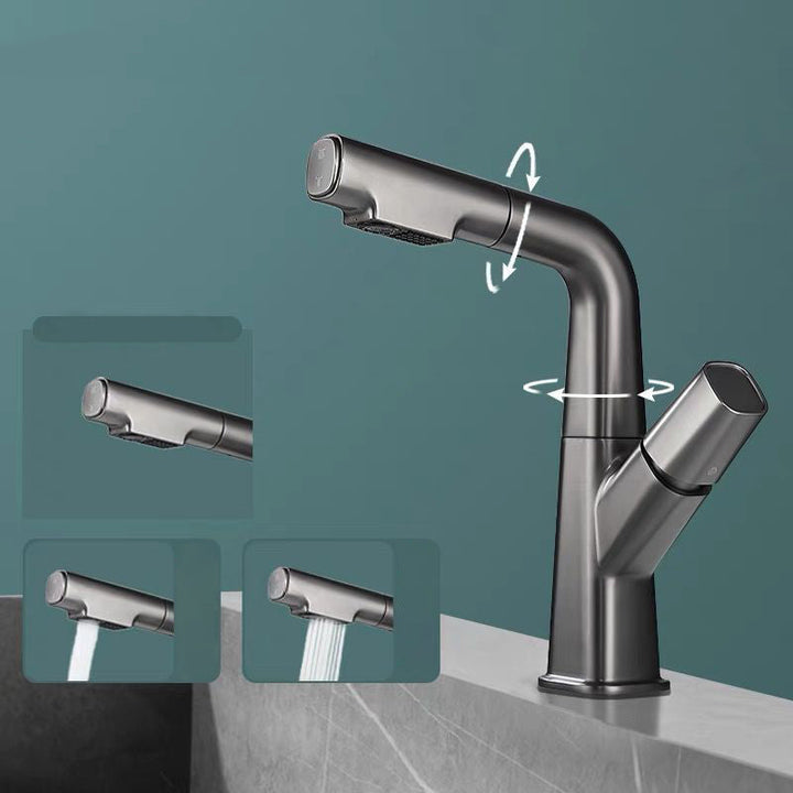 BowLift | Modern Vessel Sink Faucet Brass Lever Handles Swivel Spout Sink Faucet