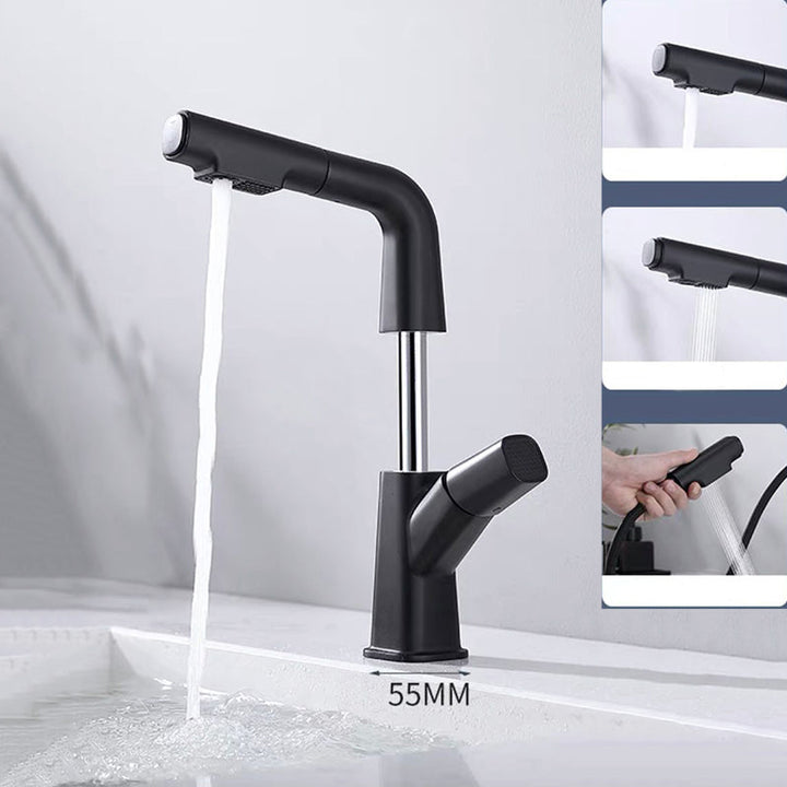 BowLift | Modern Vessel Sink Faucet Brass Lever Handles Swivel Spout Sink Faucet