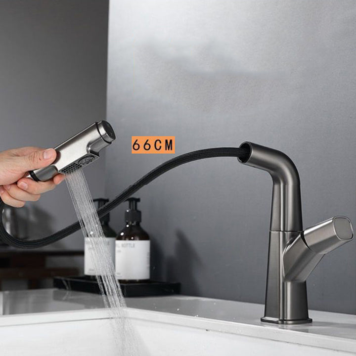 BowLift | Modern Vessel Sink Faucet Brass Lever Handles Swivel Spout Sink Faucet