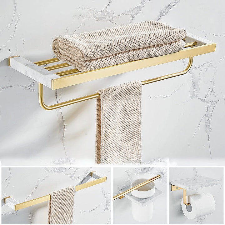 BowLift | Metal and Marble Bathroom Accessory Single or in Set in Gold