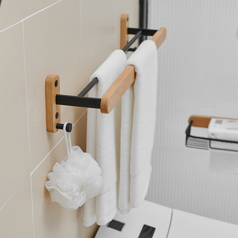BowLift | Metal and wood bathroom accessories as a single piece or in a set in black