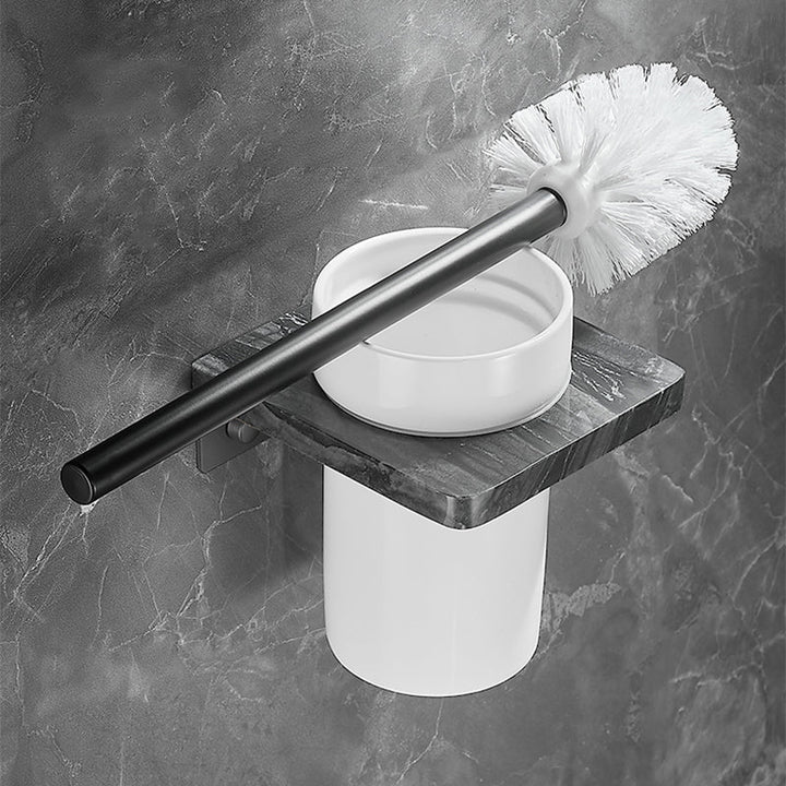 BowLift | Metal and marble bathroom accessories as a single piece or as a set in black