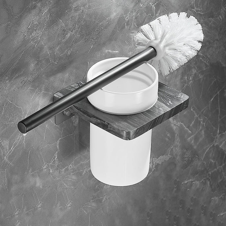 BowLift | Metal and marble bathroom accessories as a single piece or as a set in black