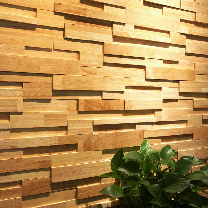 BowLift | Mosaic Wood Wall Cladding Glue Living Room Modern Style Wood Plank