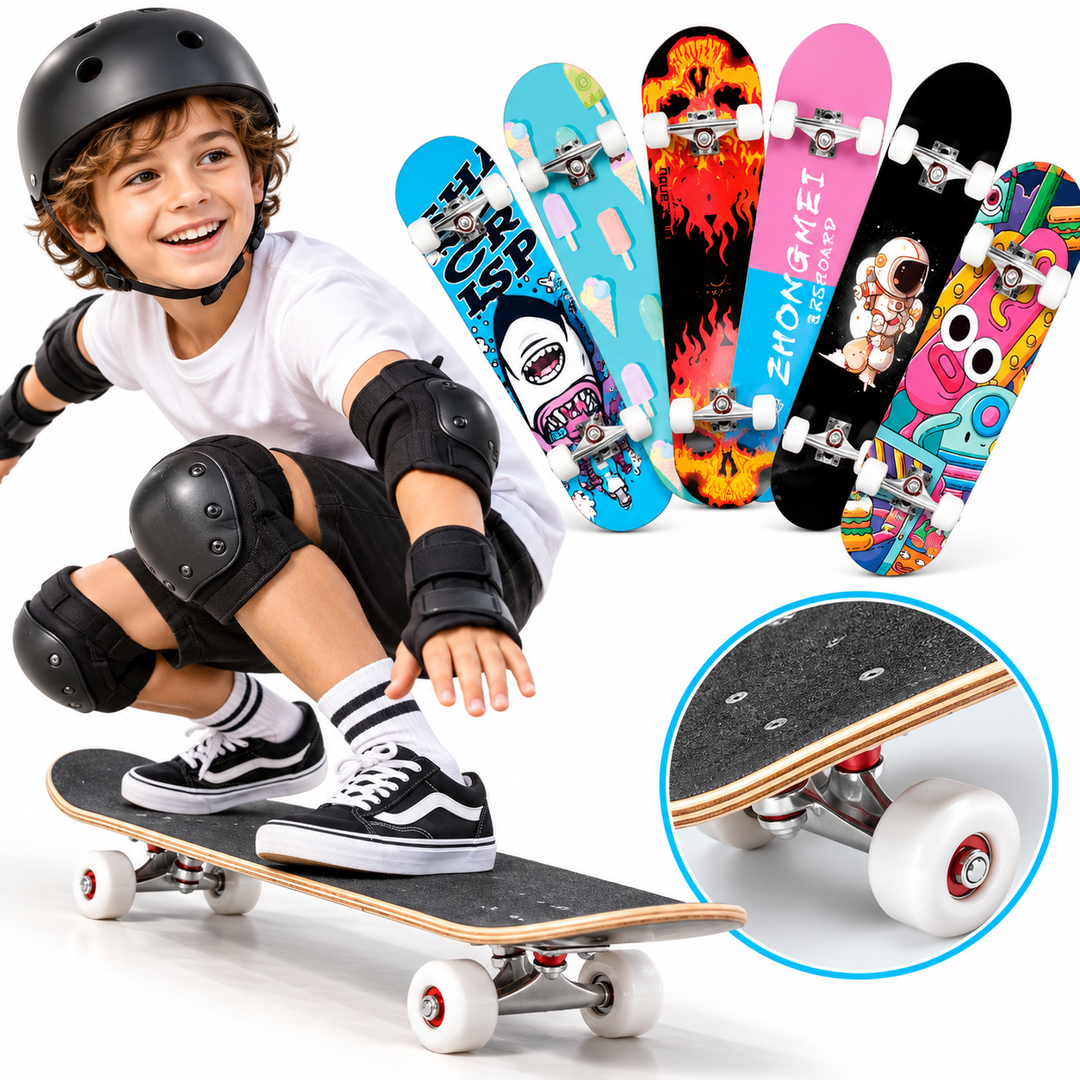 Complete Street Skateboard with Maple Deck Concave and Durable PU Wheels Bowlift