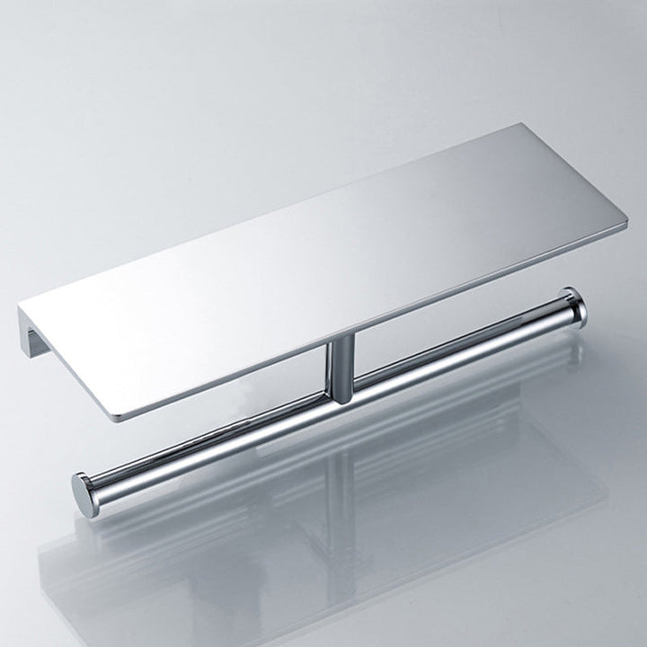 BowLift | Contemporary 2-piece bathroom set made of polished chrome stainless steel toilet paper holder