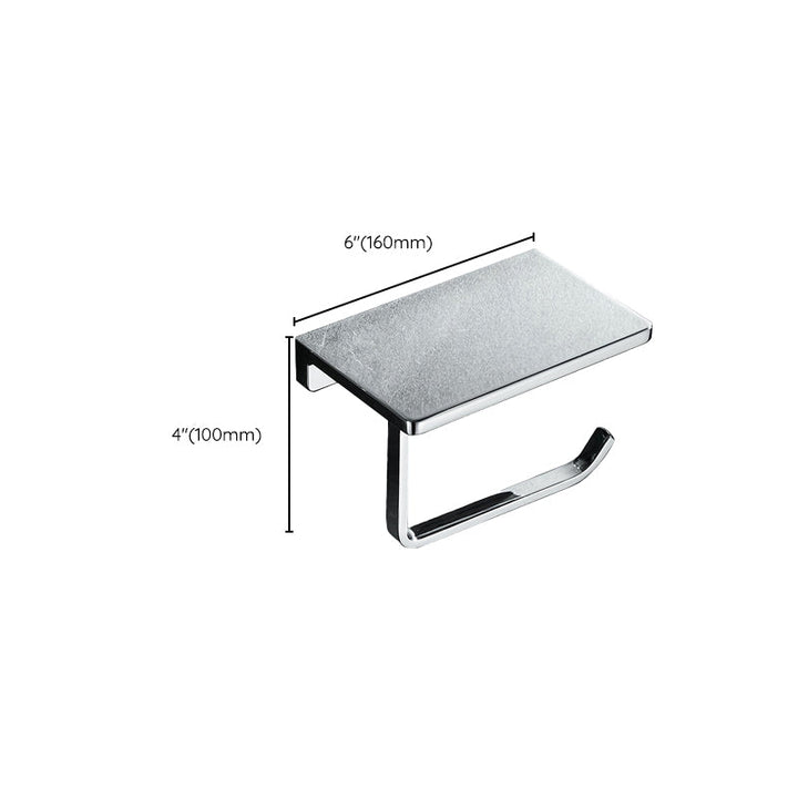 BowLift | Contemporary 2-piece bathroom set made of polished chrome stainless steel toilet paper holder