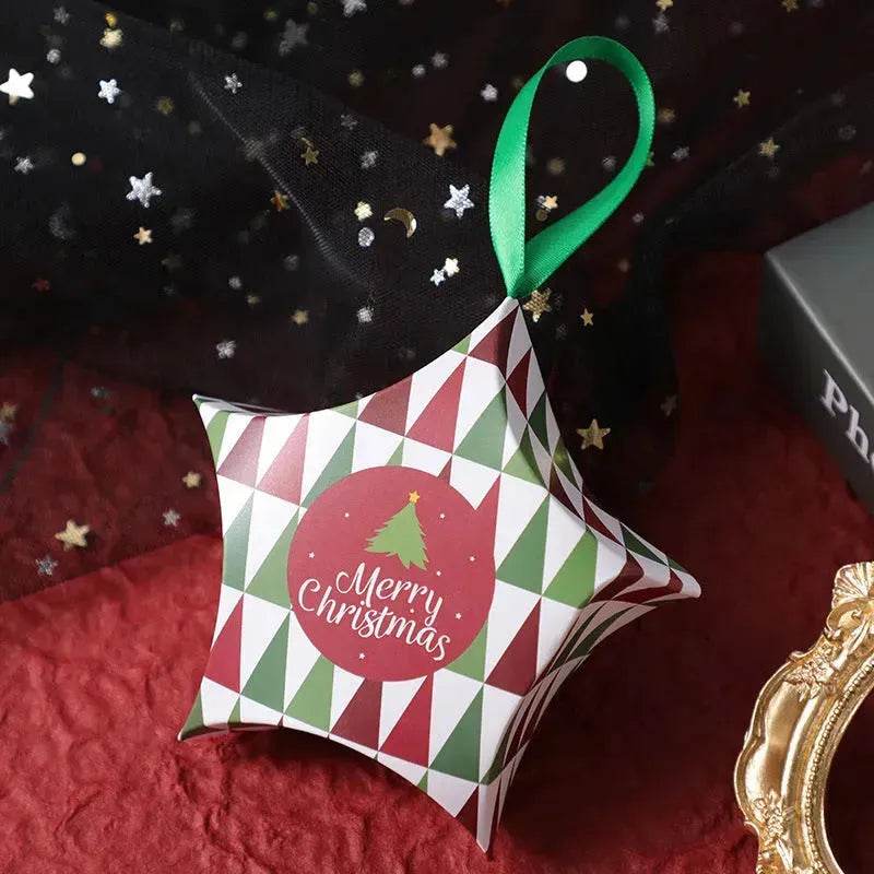BowLift | Christmas Gift Boxes Santa Claus Candy Box Star Shape Merry Christmas Boxes Bags for Home New Year Xmas Decor Kids Gifts