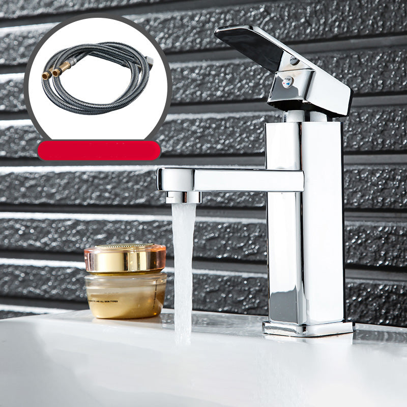 BowLift | Cubic Basin Faucet Simple Low Arc Bathroom Faucet with 1 Hole