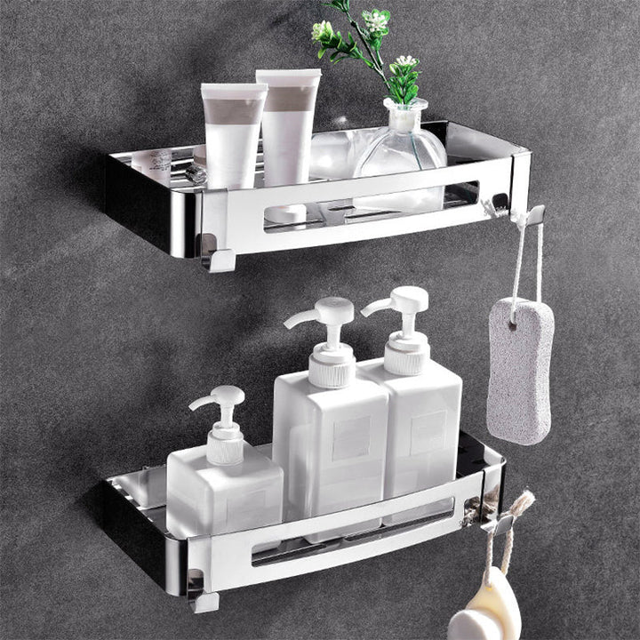 BowLift | Modern Bathroom Hardware Set Silver Bathroom Shelf Bathroom Hardware Set