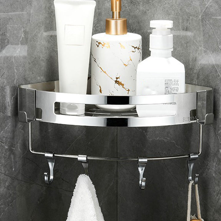 BowLift | Modern Bathroom Hardware Set Silver Bathroom Shelf Bathroom Hardware Set