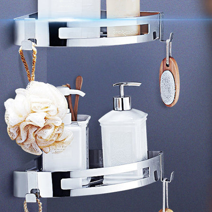 BowLift | Modern Bathroom Hardware Set Silver Bathroom Shelf Bathroom Hardware Set