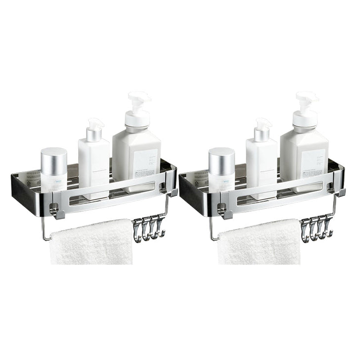 BowLift | Modern Bathroom Hardware Set Silver Bathroom Shelf Bathroom Hardware Set
