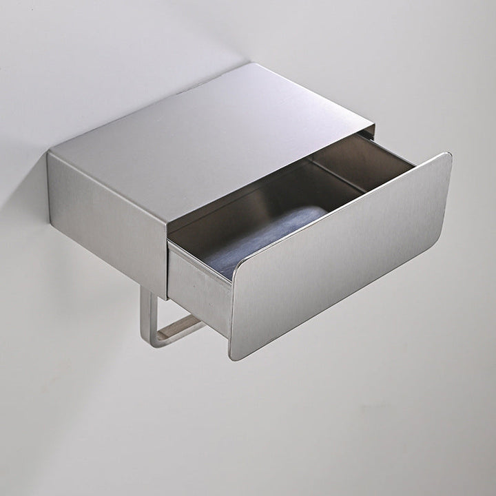 BowLift | 2-piece Stainless Steel Classic Bathroom Accessory Set Black & Chrome Paper Holder