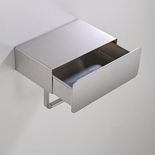 BowLift | 2-piece Stainless Steel Classic Bathroom Accessory Set Black & Chrome Paper Holder