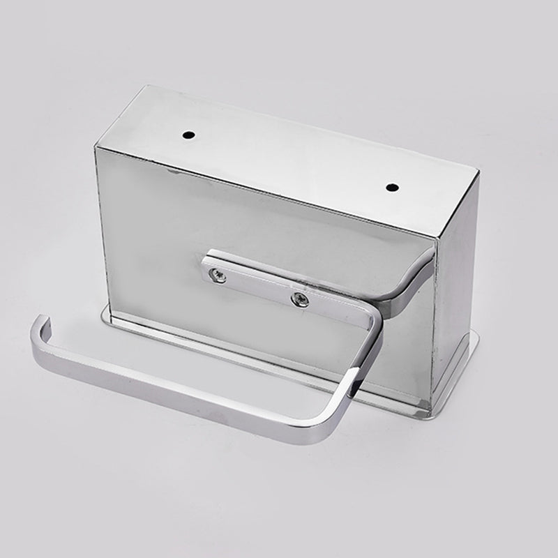 BowLift | 2-piece Stainless Steel Classic Bathroom Accessory Set Black & Chrome Paper Holder