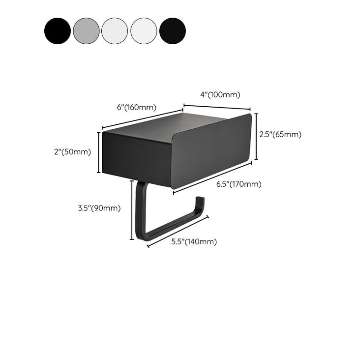 BowLift | 2-piece Stainless Steel Classic Bathroom Accessory Set Black & Chrome Paper Holder