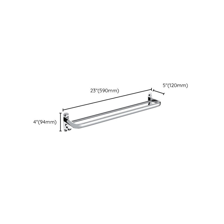 BowLift | Chrome Modern Bathroom Hardware Set Stainless Steel Towel Hook/Towel Rail & Bathroom Shelf