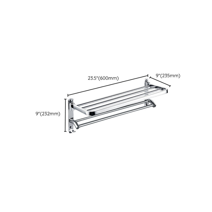 BowLift | Chrome Modern Bathroom Hardware Set Stainless Steel Towel Hook/Towel Rail & Bathroom Shelf