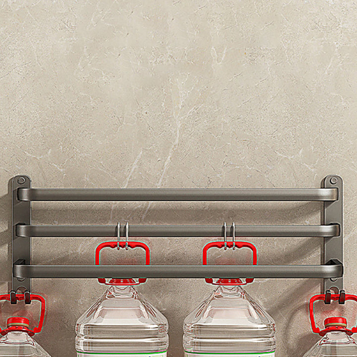 BowLift | 2-piece modern bathroom accessory set made of aluminum matte gray towel bar