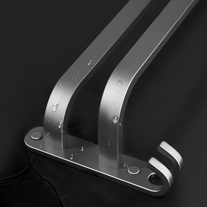 BowLift | 2-piece modern bathroom accessory set made of aluminum matte gray towel bar