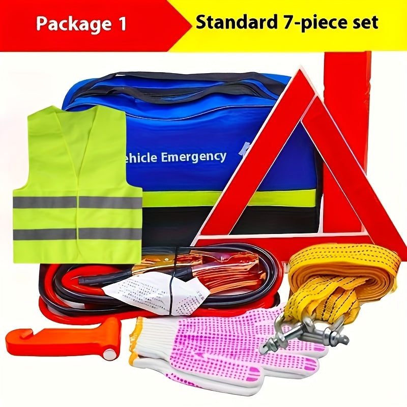 Car Emergency Kit – Complete Safety Set with Warning Triangle, Jump Cables and Safety Vest | Bowlift