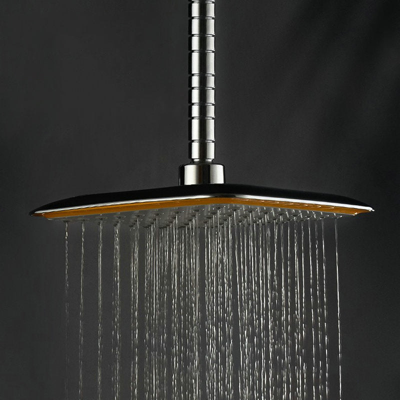 BowLift | Modern Square Showerhead Combo Chrome Rainfall Showerhead