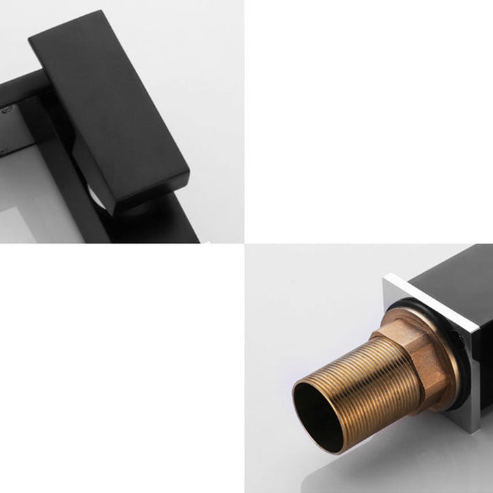 BowLift | Modern faucet for sink brass lever handles LED waterfall sink mixer