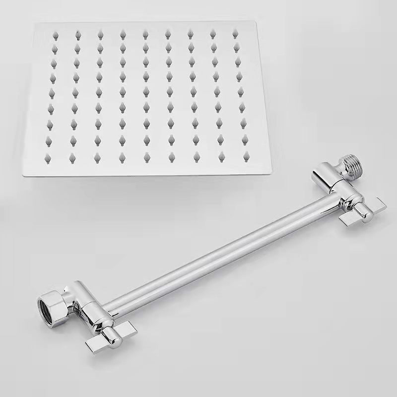 BowLift | Silver Square Fixed Shower Head Modern Style Wall Mounted Shower Head