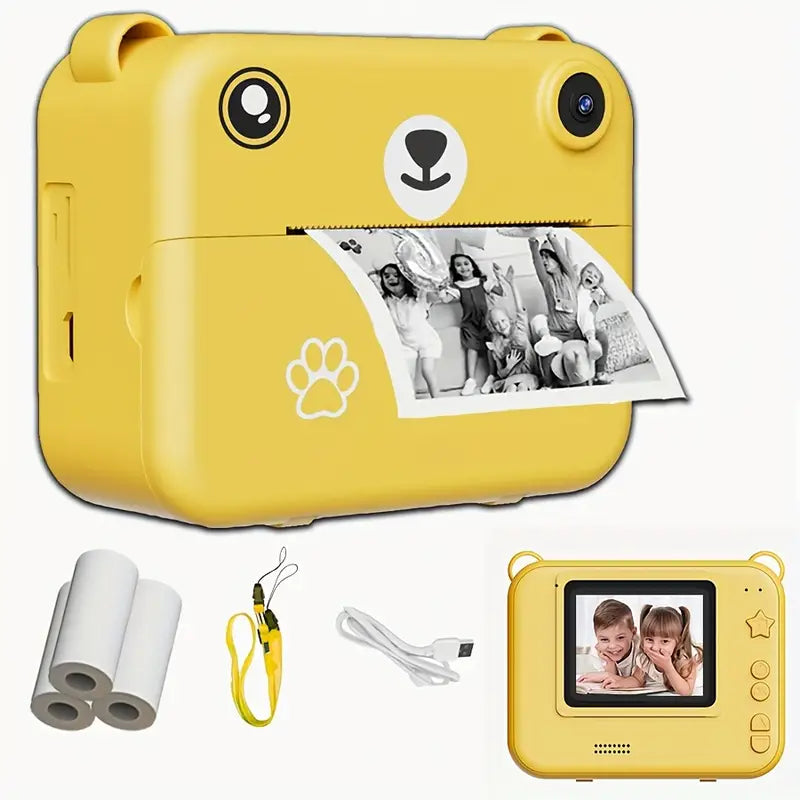 BowLift | SnapKid Instant Print Camera for Kids – 1080P HD Photo & Video with Printing Paper & USB Charger