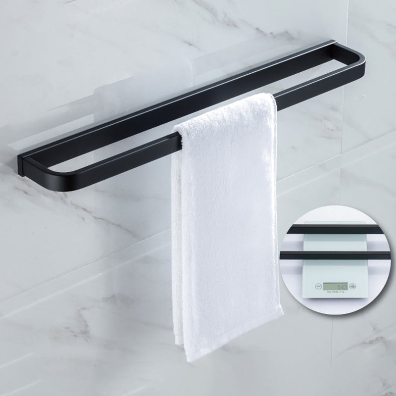BowLift | Modern Classic Bathroom Accessories Set in Stainless Steel Matte Black Bathrobe Hook/Towel Ring Bar
