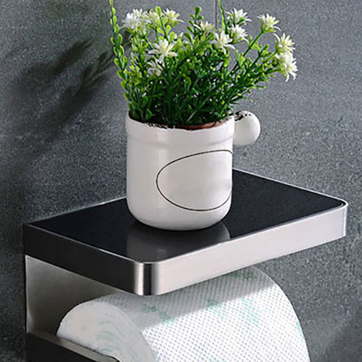 BowLift | Polished Chrome Modern Bathroom Accessory Set made of Stainless Steel Towel Holder/Soap Dish