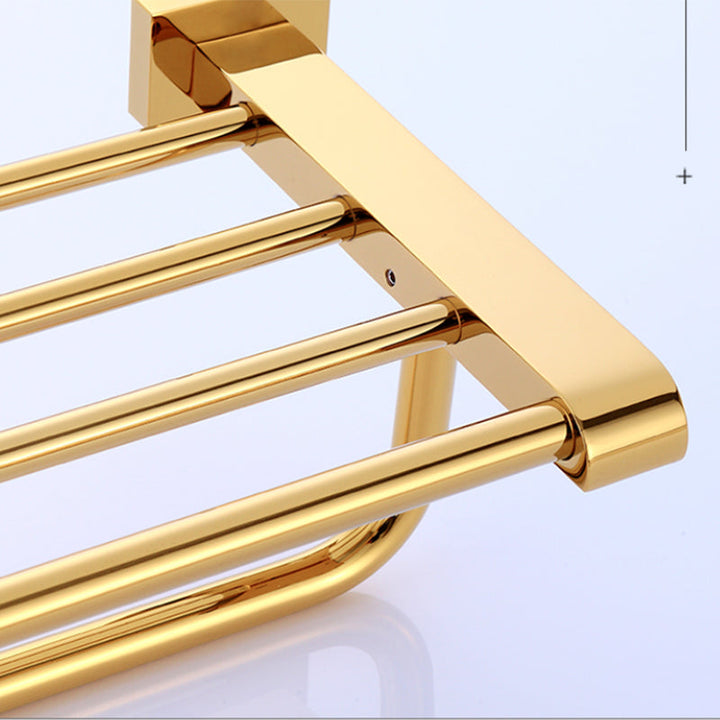 BowLift | Modern Towel Bar Bathroom Hardware Set Bathroom Shelf Gold Bathroom Accessories Set