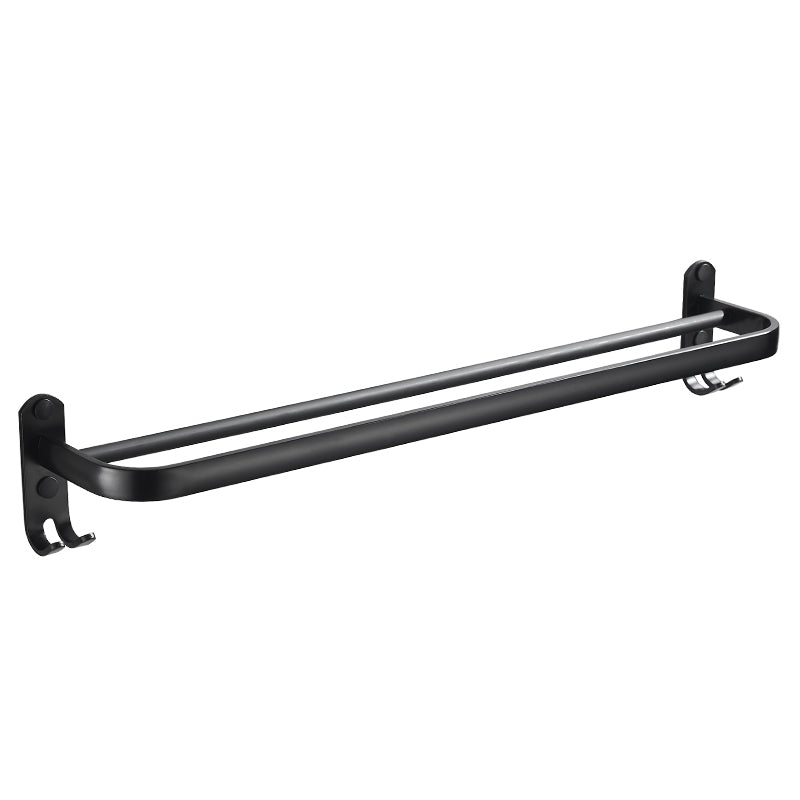 BowLift | Modern Classic Bathroom Hardware Set Matte Black Bathrobe/Towel Bar & Bathroom Shelf