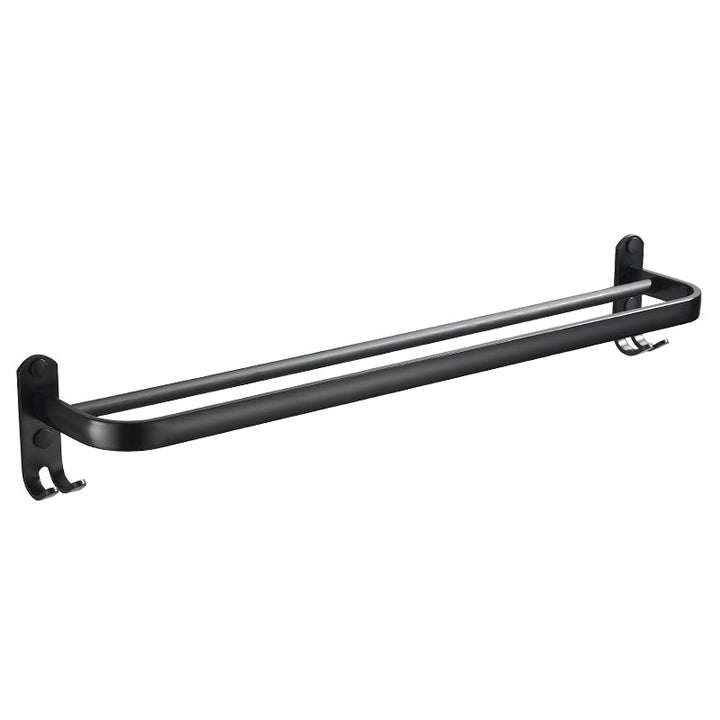BowLift | Modern Classic Bathroom Hardware Set Matte Black Bathrobe/Towel Bar & Bathroom Shelf