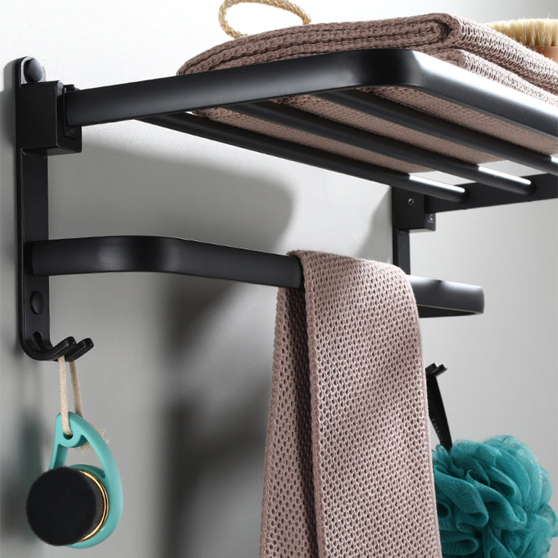 BowLift | Contemporary Bathroom Accessory Set Black Surface Bathrobe Hook/Towel Ring Bar