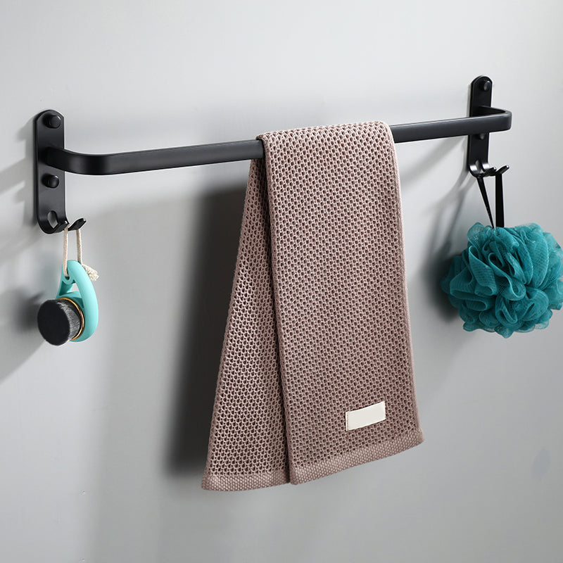BowLift | Contemporary Bathroom Accessory Set Black Surface Bathrobe Hook/Towel Ring Bar