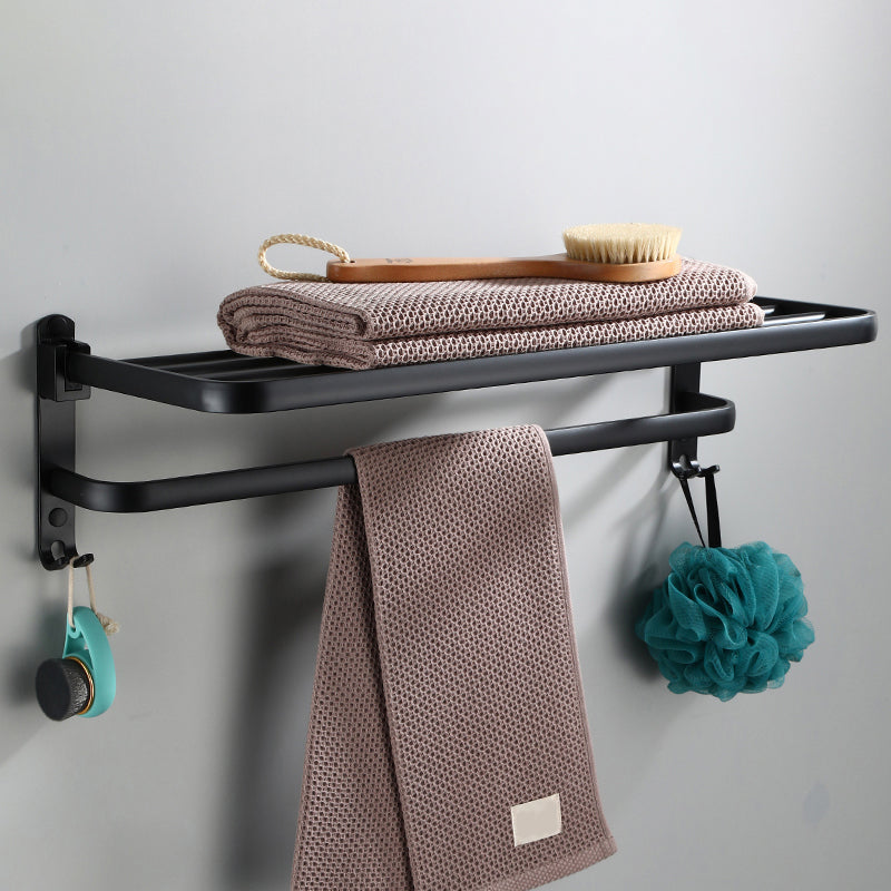 BowLift | Contemporary Bathroom Accessory Set Black Surface Bathrobe Hook/Towel Ring Bar