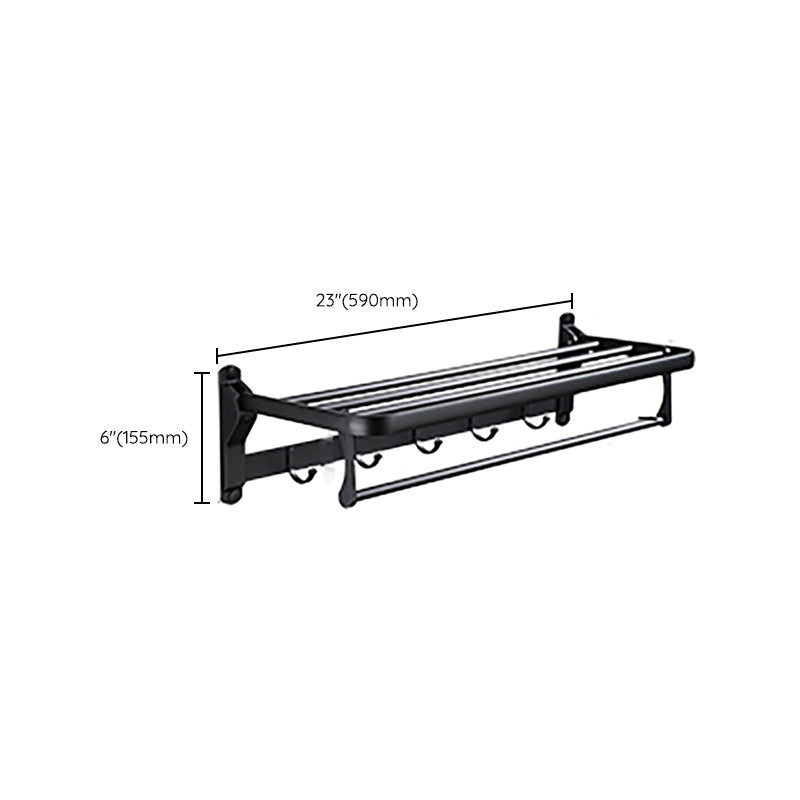 BowLift | Contemporary Bathroom Accessory Set Black Surface Bathrobe Hook/Towel Ring Bar