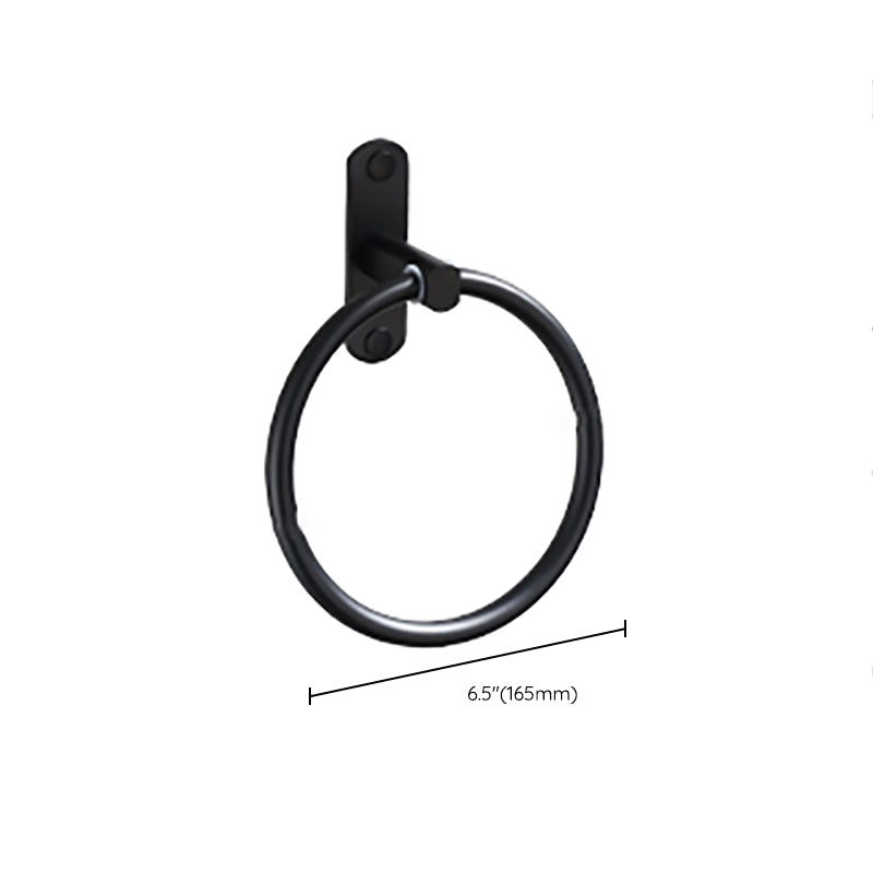 BowLift | Contemporary Bathroom Accessory Set Black Surface Bathrobe Hook/Towel Ring Bar