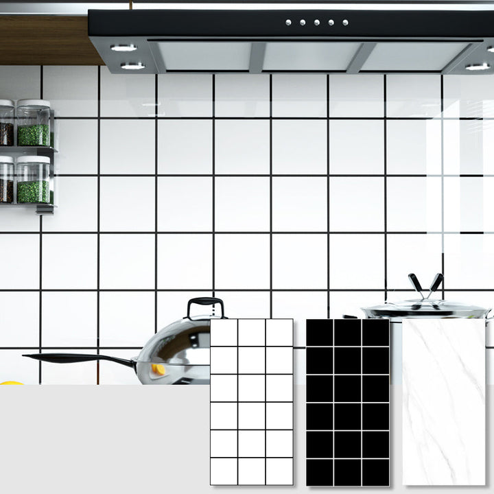 BowLift | Modern Peel & Stick Field Tiles Plastic Rectangular Grid 5-Pack Wallpaper for the Kitchen