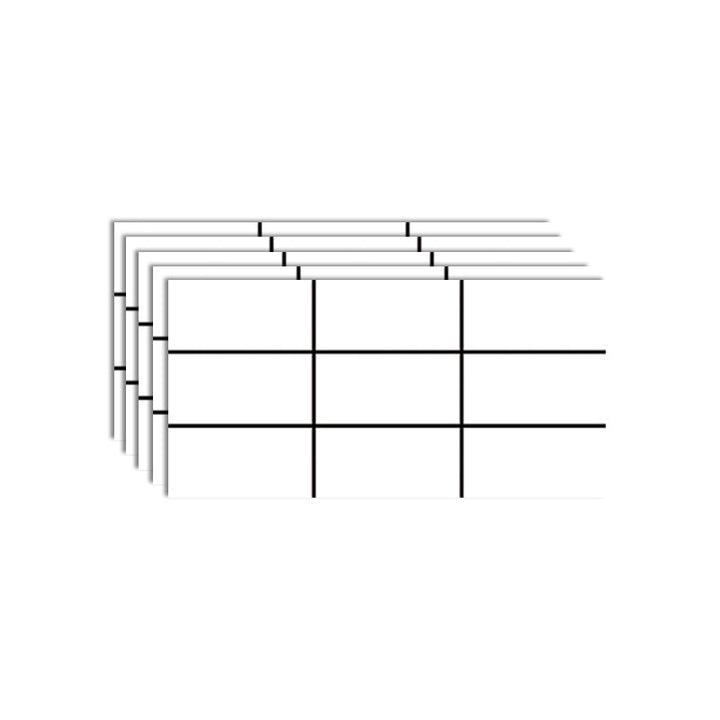 BowLift | Modern Peel & Stick Field Tiles Plastic Rectangular Grid 5-Pack Wallpaper for the Kitchen