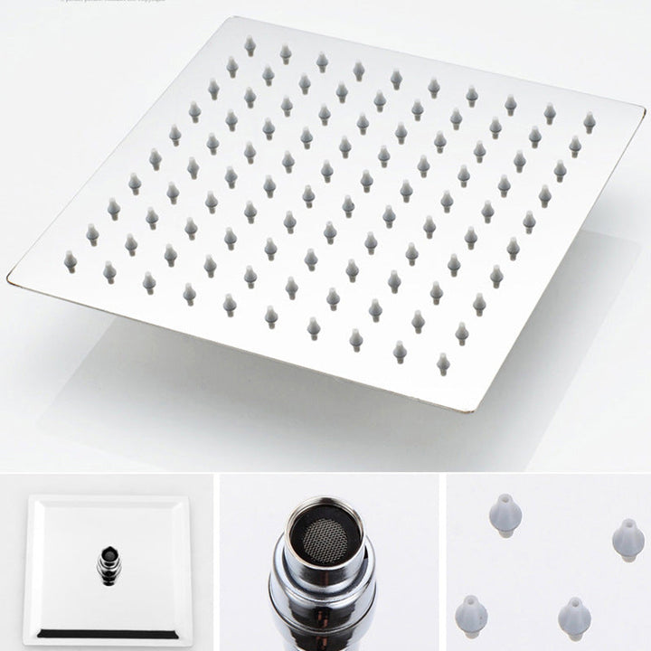 BowLift | Stainless Steel Square Shower Head Standard Spray Pattern Wall Mounted Shower Head