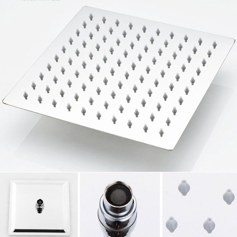 BowLift | Stainless Steel Square Shower Head Standard Spray Pattern Wall Mounted Shower Head
