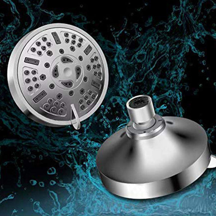BowLift | Modern Style Festive Shower Head in Silver 9 Settings Wall Mounted Shower Head
