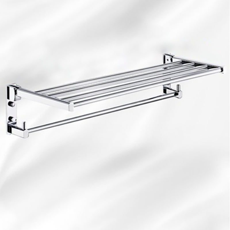BowLift | Polished Chrome Modern Bathroom Accessory Set Silver Towel Holder/Bath Shelf