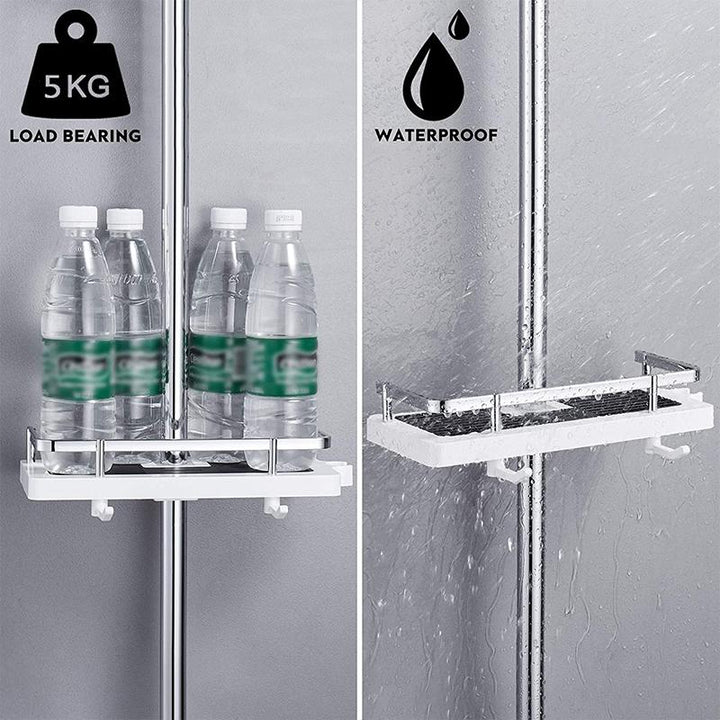 Bathroom Shelf Caddy for Shower Rail, No Drilling Pole Shower Storage Rack Holder | Bowlift