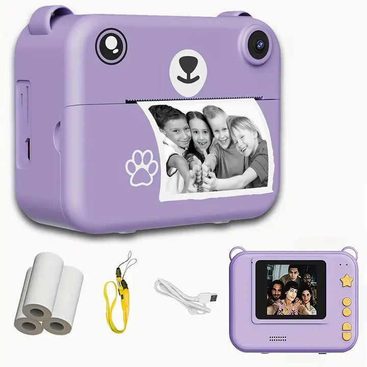 BowLift | SnapKid Instant Print Camera for Kids – 1080P HD Photo & Video with Printing Paper & USB Charger