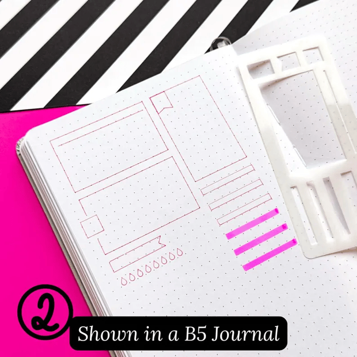 BowLift | Journal Stencil Set | Reusable Mylar Templates | Bullet Planner & Scrapbook Accessories