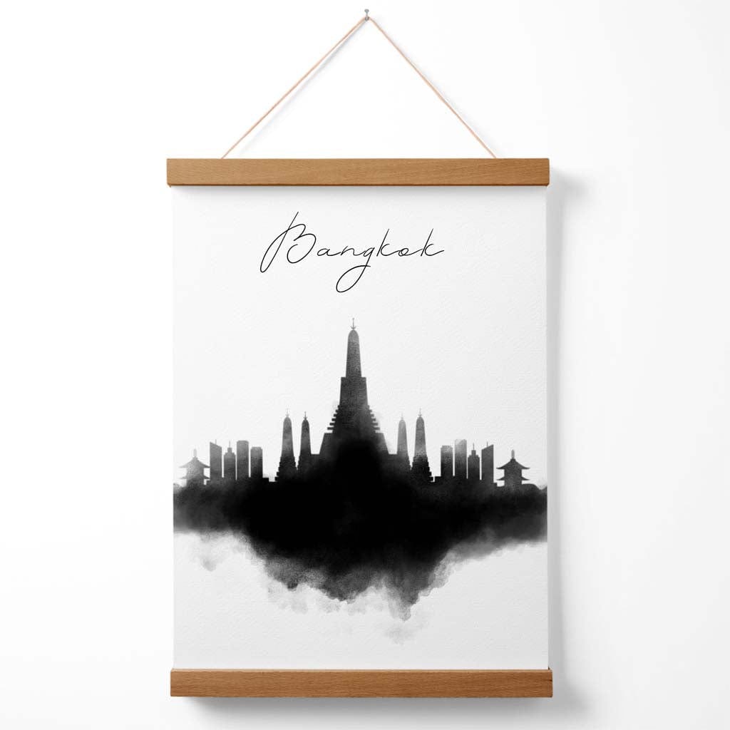 Bangkok Watercolor Skyline City Poster with Hanger | Bowlift